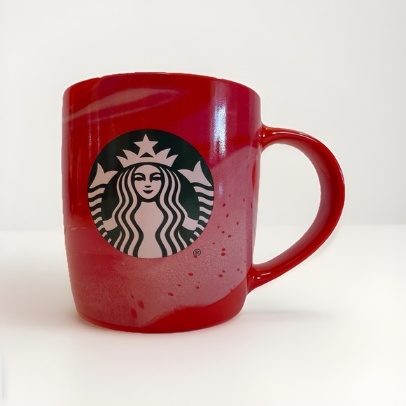 Starbucks 2024 Swirl Red Coffee Tea Hot‎ Chocolate Mug Cup Nestle Uses 11 Fl oz - Picture 1 of 5